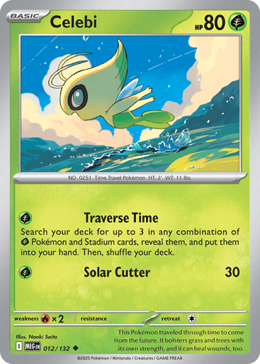 Celebi – Uncommon Reverse Holo – 012/132 – Mega Evolution