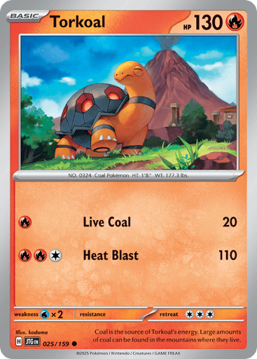 Torkoal – Common Reverse Holo – 025/159 – Journey Together