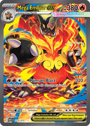 Mega Emboar ex – Special Illustration Rare – 273/217 – Ascended Heroes
