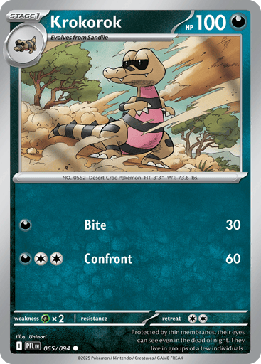Krokorok – Common Reverse Holo – 065/094 – Phantasmal Flames
