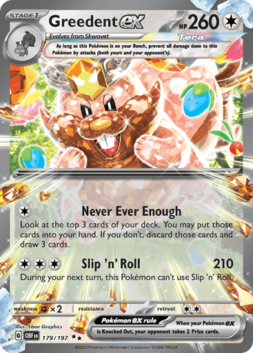 Greedent ex – Double Rare – 179/197 – Obsidian Flames