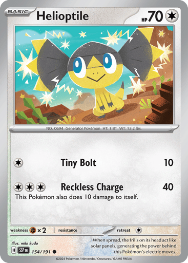 Helioptile – Common Reverse Holo – 154/191 – Surging Sparks