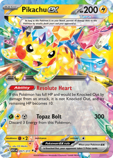 Pikachu ex – Double Rare – 057/217 – Ascended Heroes