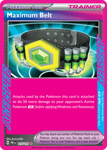 Maximum Belt – ACE SPEC Rare – 117/131 – Prismatic Evolutions