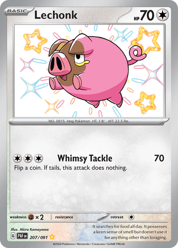 Lechonk – Shiny Rare – 207/091 – Paldean Fates
