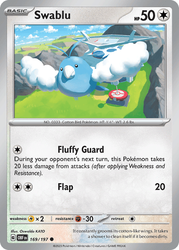 Swablu – Common Reverse Holo – 169/197 – Obsidian Flames