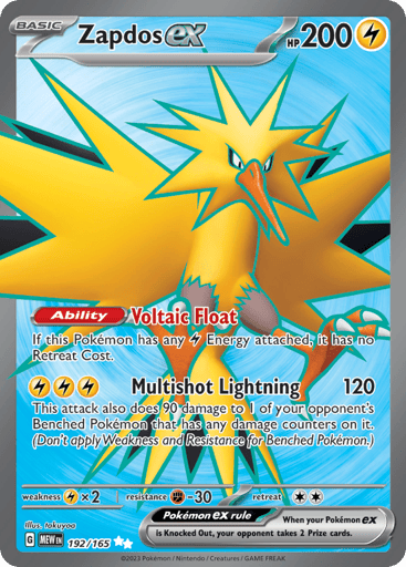 Zapdos ex – Ultra Rare – 192/165 – S&V 151