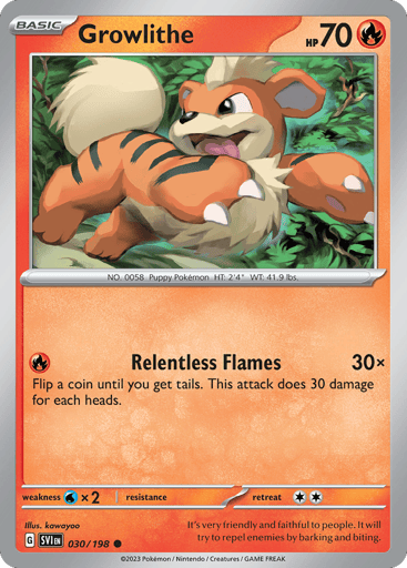 Growlithe – Common Reverse Holo – 030/198 – Scarlet & Violet