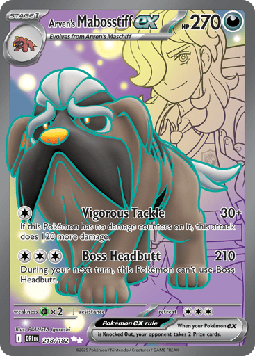 Arven’s Mabosstiff ex – Ultra Rare – 218/182 – Destined Rivals