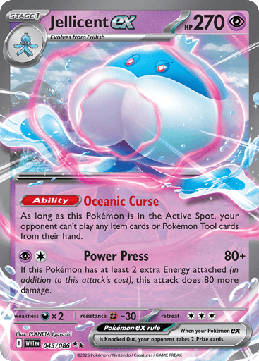 Jellicent ex – Double Rare – 045/086 – White Flare