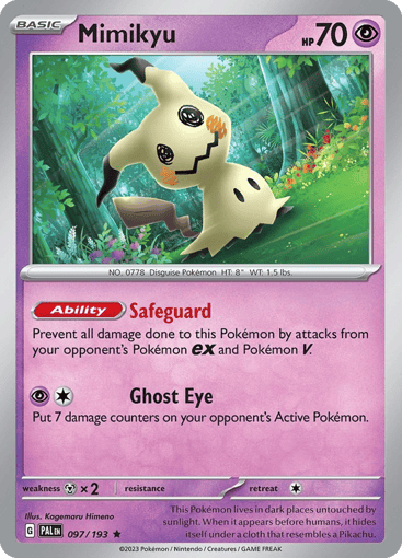 Mimikyu – Rare Reverse Holo – 097/193 – Paldea Evolved
