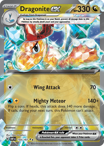 Dragonite ex – Double Rare – 159/197 – Obsidian Flames