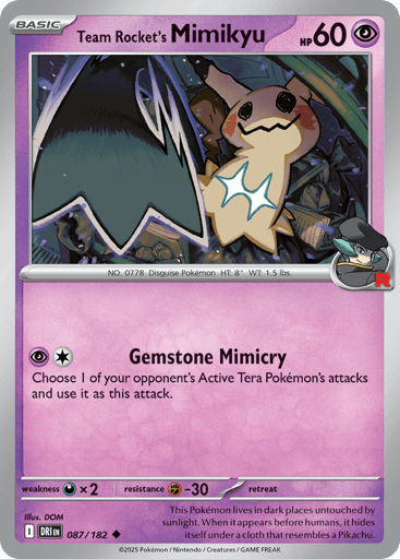Team Rocket’s Mimikyu – Uncommon Reverse Holo – 087/182 – Destined Rivals