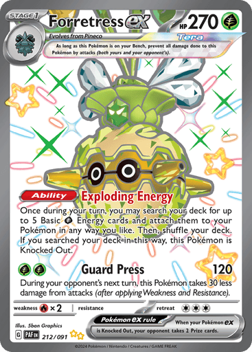 Forretress ex – Shiny Ultra Rare – 212/091 – Paldean Fates