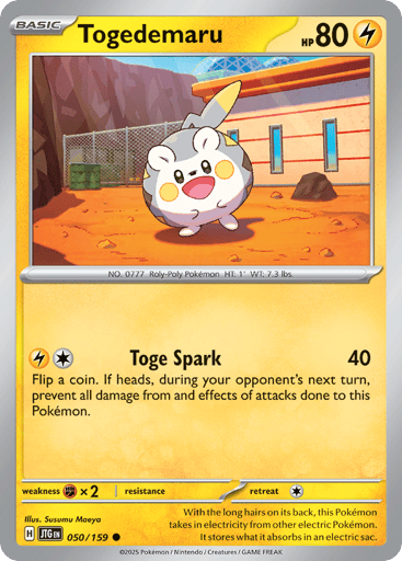 Togedemaru – Common Reverse Holo – 050/159 – Journey Together
