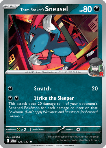 Team Rocket’s Sneasel – Rare Holo – 128/182 – Destined Rivals