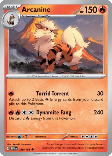 Arcanine – Uncommon – 059/165 – S&V 151