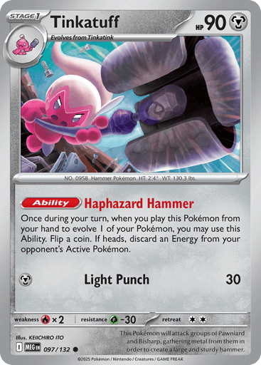 Tinkatuff – Common Reverse Holo – 097/132 – Mega Evolution