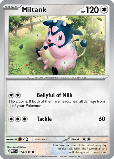 Miltank – Common Reverse Holo – 106/132 – Mega Evolution