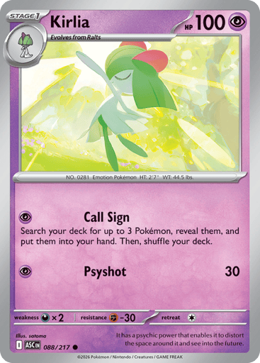 Kirlia – Common Reverse Holo – 088/217 – Ascended Heroes