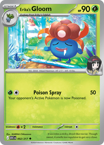 Erika’s Gloom – Uncommon Reverse Holo – 002/217 – Ascended Heroes