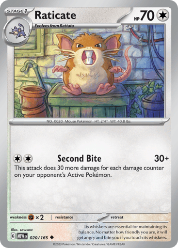 Raticate – Uncommon – 020/165 – S&V 151