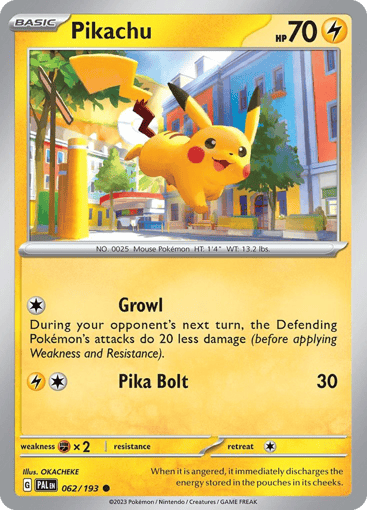 Pikachu – Common Reverse Holo – 062/193 – Paldea Evolved