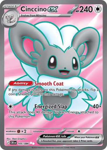 Cinccino ex – Ultra Rare – 105/086 – Chaos Rising