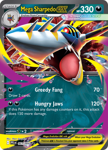 Mega Sharpedo ex – Double Rare – 061/094 – Phantasmal Flames