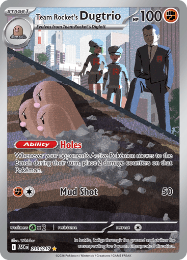 Team Rocket’s Dugtrio – Illustration Rare – 239/217 – Ascended Heroes