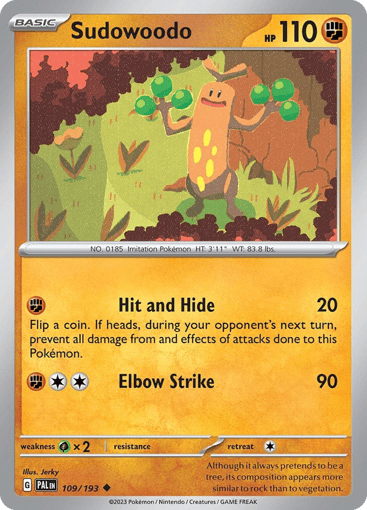 Sudowoodo – Uncommon – 109/193 – Paldea Evolved