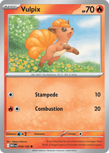 Vulpix – Common Reverse Holo – 019/132 – Mega Evolution