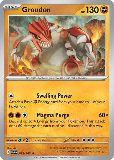 Groudon – Rare Holo – 093/182 – Paradox Rift