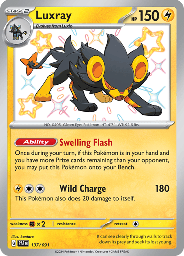 Luxray – Shiny Rare – 137/091 – Paldean Fates
