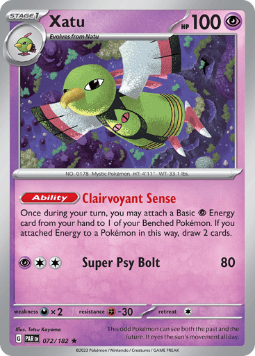 Xatu – Rare Holo – 072/182 – Paradox Rift