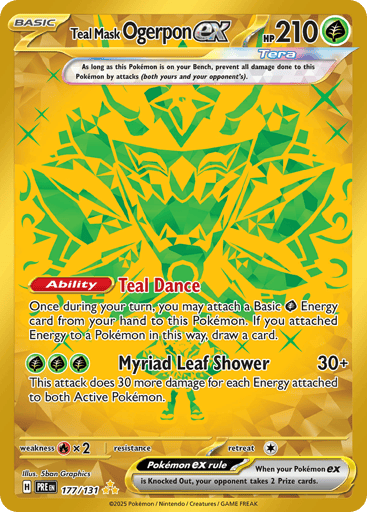 Teal Mask Ogerpon ex – Hyper Rare – 177/131 – Prismatic Evolutions