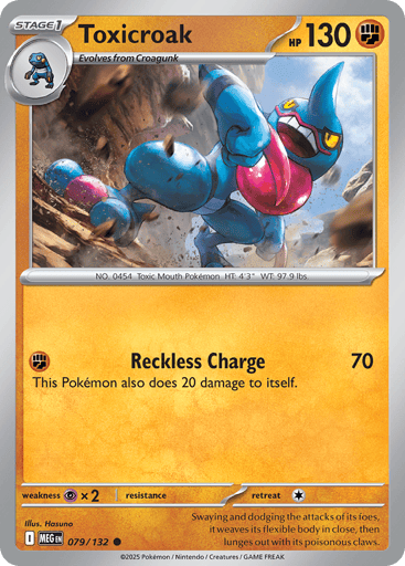 Toxicroak – Common Reverse Holo – 079/132 – Mega Evolution