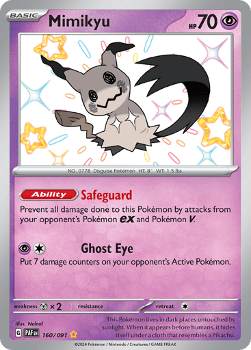 Mimikyu – Shiny Rare – 160/091 – Paldean Fates