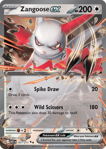 Zangoose ex – Double Rare – 167/217 – Ascended Heroes