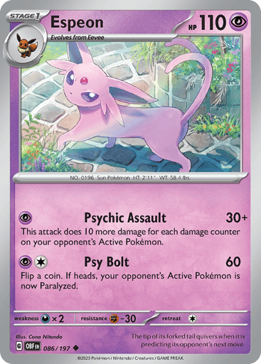 Espeon – Uncommon – 086/197 – Obsidian Flames