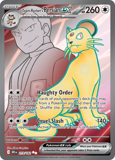 Team Rocket’s Persian ex – Ultra Rare – 219/182 – Destined Rivals