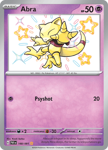Abra – Shiny Rare – 148/091 – Paldean Fates