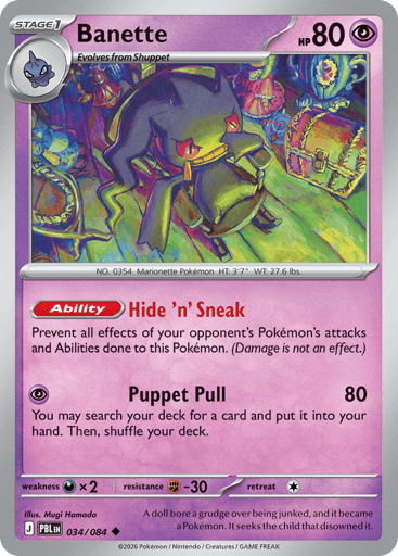 Banette – Uncommon Reverse Holo – 034/084 – Pitch Black