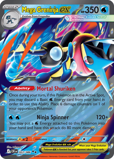 Mega Greninja ex – Double Rare – 022/086 – Chaos Rising