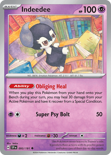 Indeedee – Uncommon Reverse Holo – 093/191 – Surging Sparks