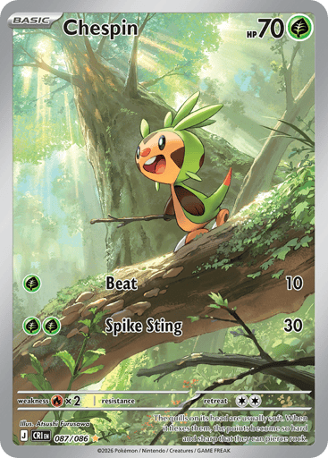Chespin – Illustration Rare – 087/086 – Chaos Rising