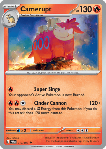 Camerupt – Uncommon – 012/091 – Paldean Fates
