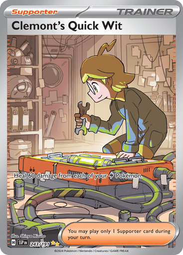 Clemont's Quick Wit – Special Illustration Rare – 243/191 – Surging Sparks