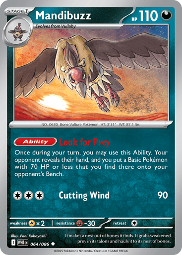 Mandibuzz – Uncommon Reverse Holo – 064/086 – White Flare
