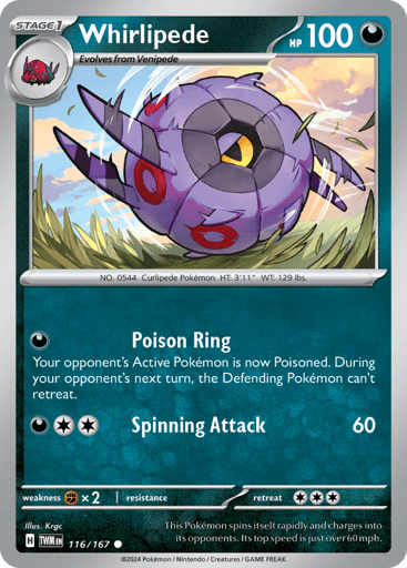 Whirlipede – Common Reverse Holo – 116/167 – Twilight Masquerade